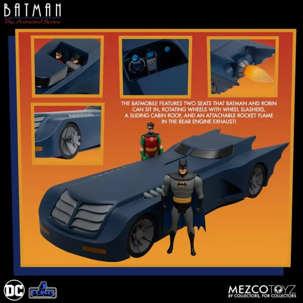 Mezco 5points Batmobile "Batman,The Animated Series" DC Figurine articulée - mezco batmobile dc03